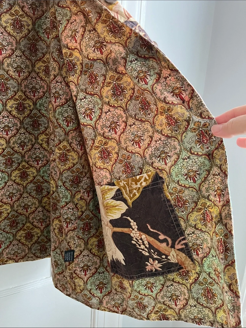 Patchwork Printed Button-Front Jacket - Multicolor